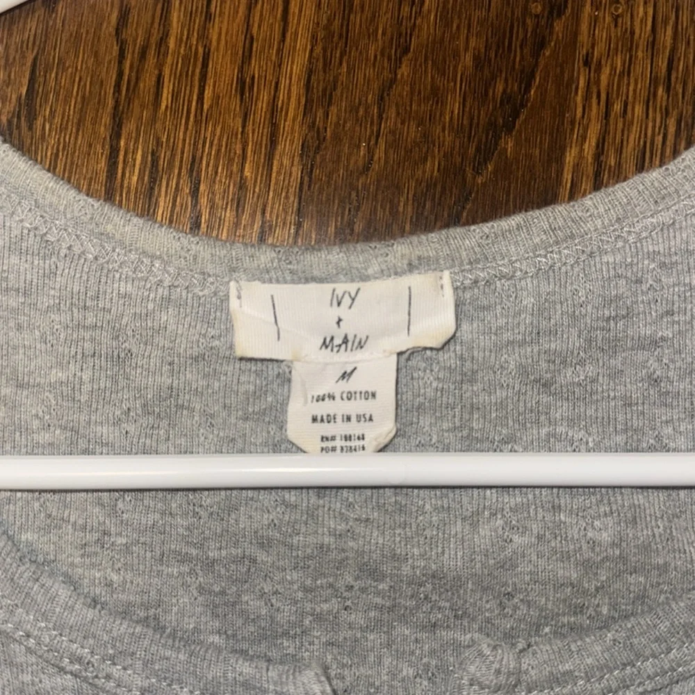 Ivy and Main - Gray Cropped Top - Picture 3 of 3